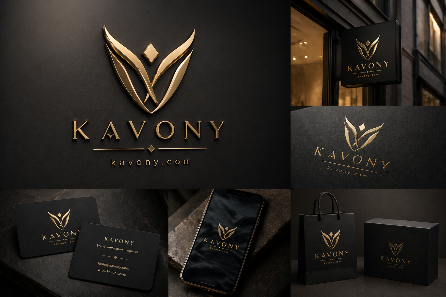 Kavony.com Domeniu Premium + Logo 3D Inclus | Brand  pentru AI, Beauty, SaaS & Ecommerce